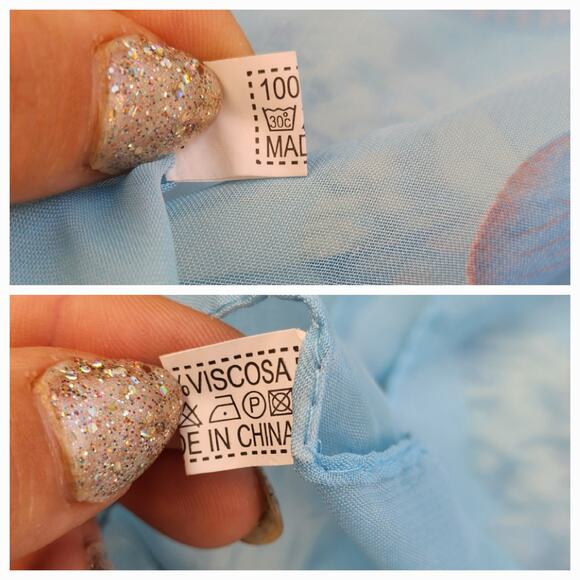 Blue Butterfly Poncho One Size Sheer See Through Whimsical Fairy Fairycore - Picture 14 of 14